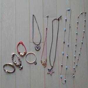 Beaded Necklace Set, Heart Shaped, American Flag Star , Canada moose, Bracrelets